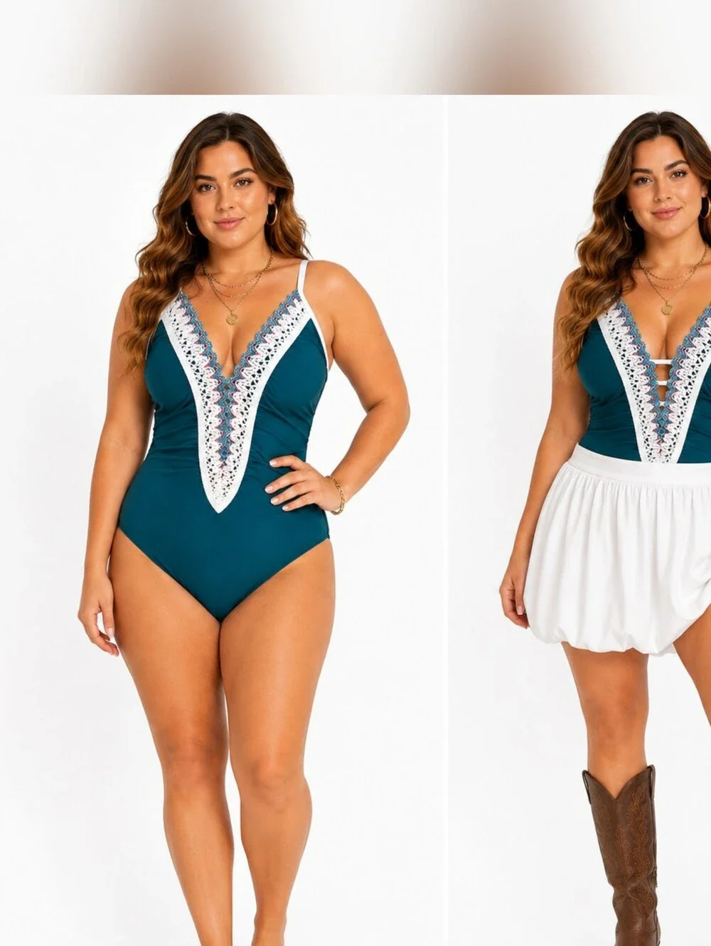 NWT Teal Crochet Lace One Piece Swimsuit XL Boho Beach Resortwear Bathing Suit